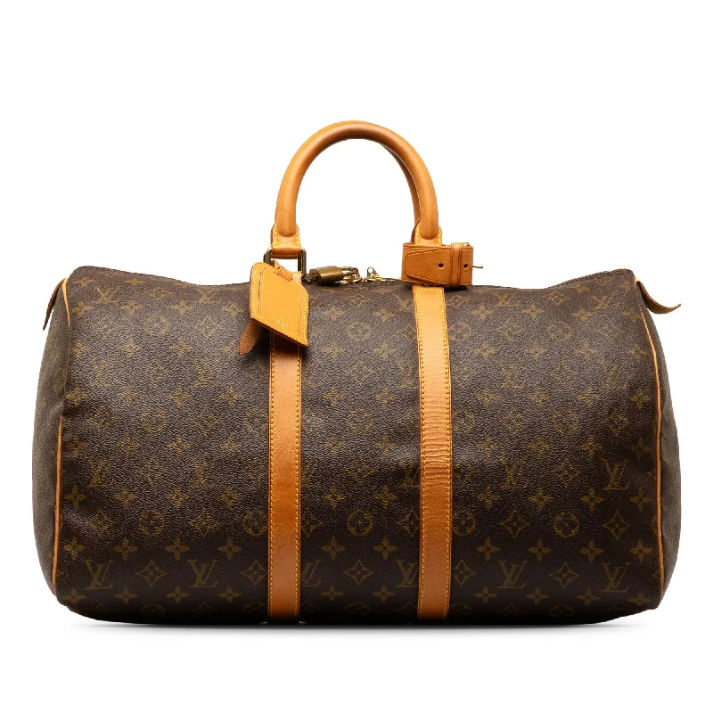 Brown Louis Vuitton Monogram Keepall 45 Travel Bag