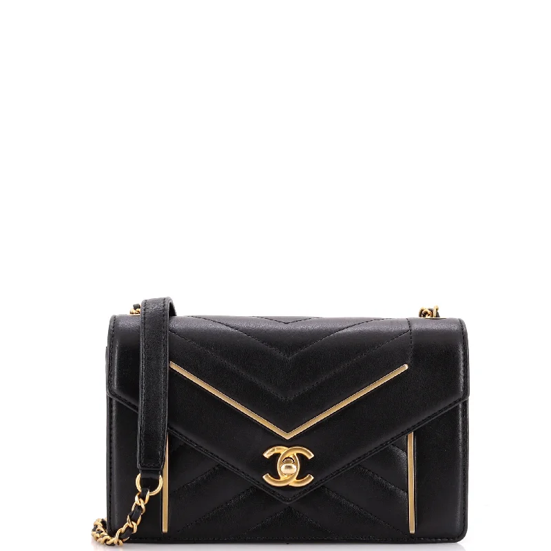 Reversed Flap Bag Chevron Lambskin Small