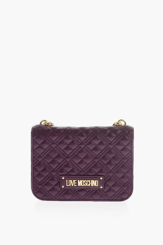 Moschino Love Quilted Faux Leather Shoulder Bag