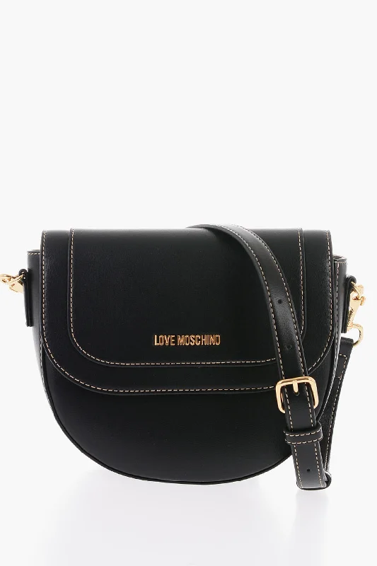 Moschino Love Faux Leather Saddle Bag With Removable Shoulder Strap