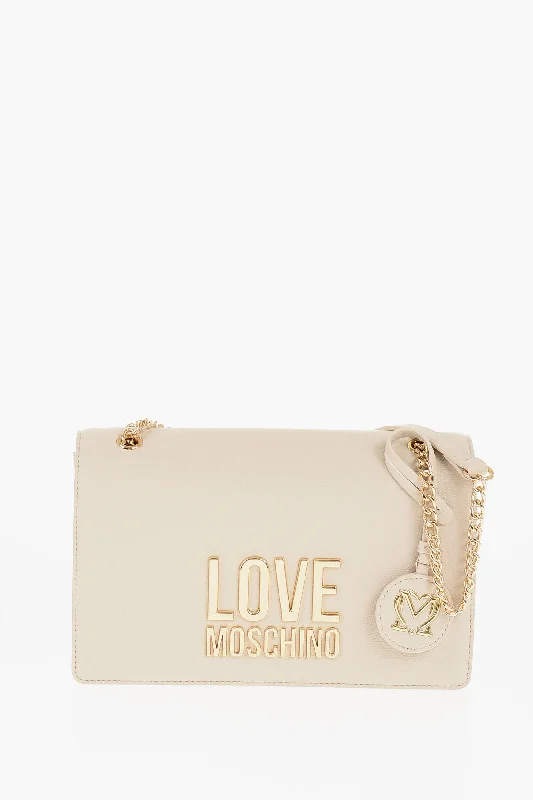 Moschino Love Faux Leather Shoulder Bag With Golden Details