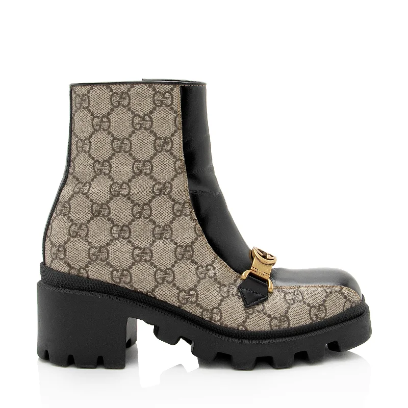 Gucci GG Supreme Calfskin Interlocking G Boots