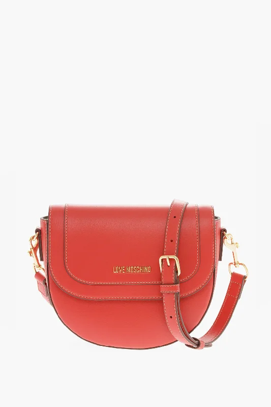 Moschino Love Faux Leather Saddle Bag With Removable Shoulder Strap