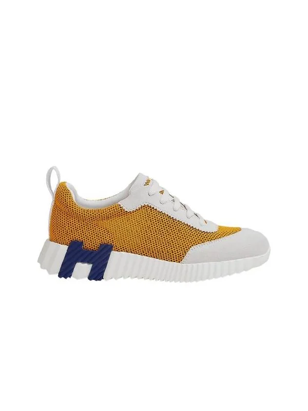 Bouncing Sneakers Mesh Suede Goatskin John Topaz Blanc