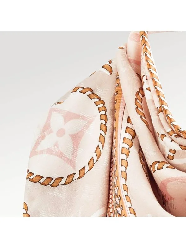 Braided Monogram Printed Shawl Beige M77702