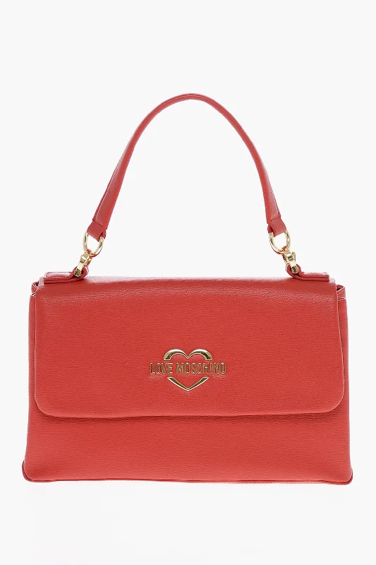 Moschino Love Faux Leather Shoulder Bag With Golden Logo