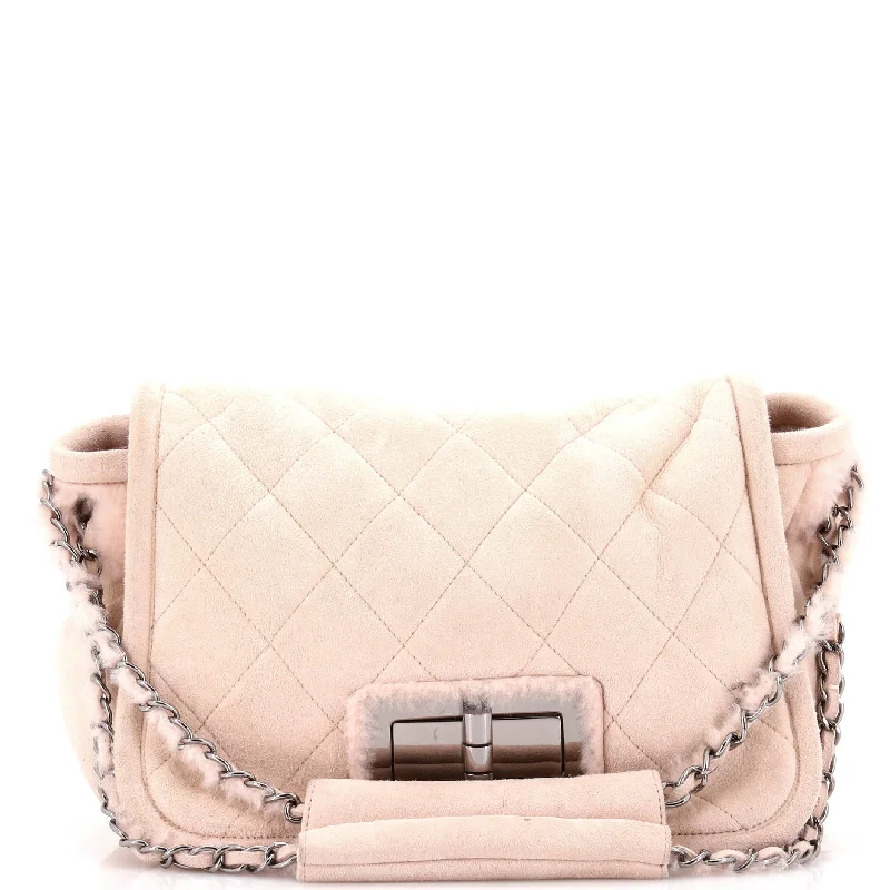 Reissue Flap Bag Quilted Suede and Shearling Small