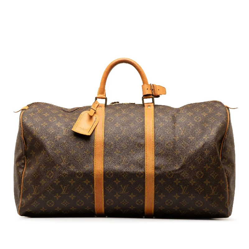 Brown Louis Vuitton Monogram Keepall 55 Travel Bag