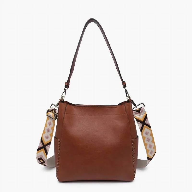 Penny 2-In-1 Bucket Bag With Guitar Strap In Brown