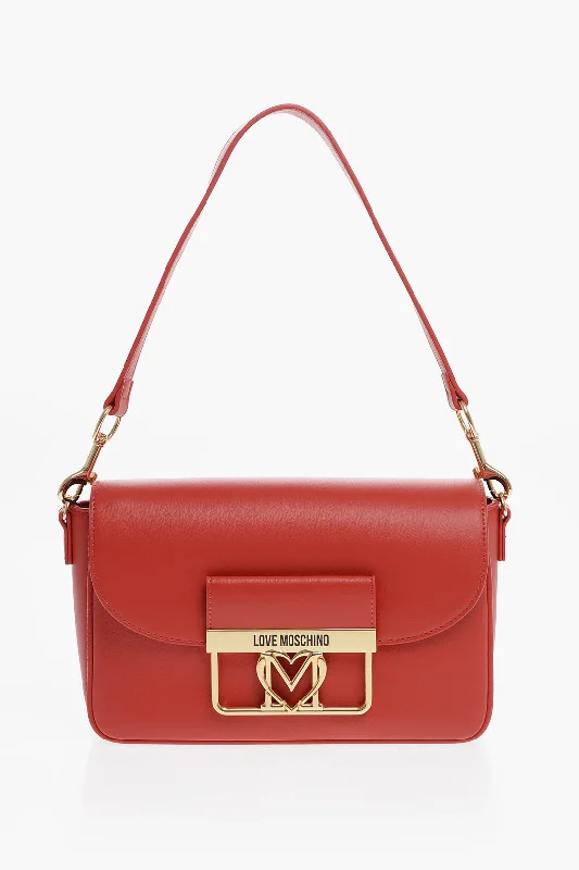 Moschino Love Faux Leather Bag With Golden Details And Removable Shou