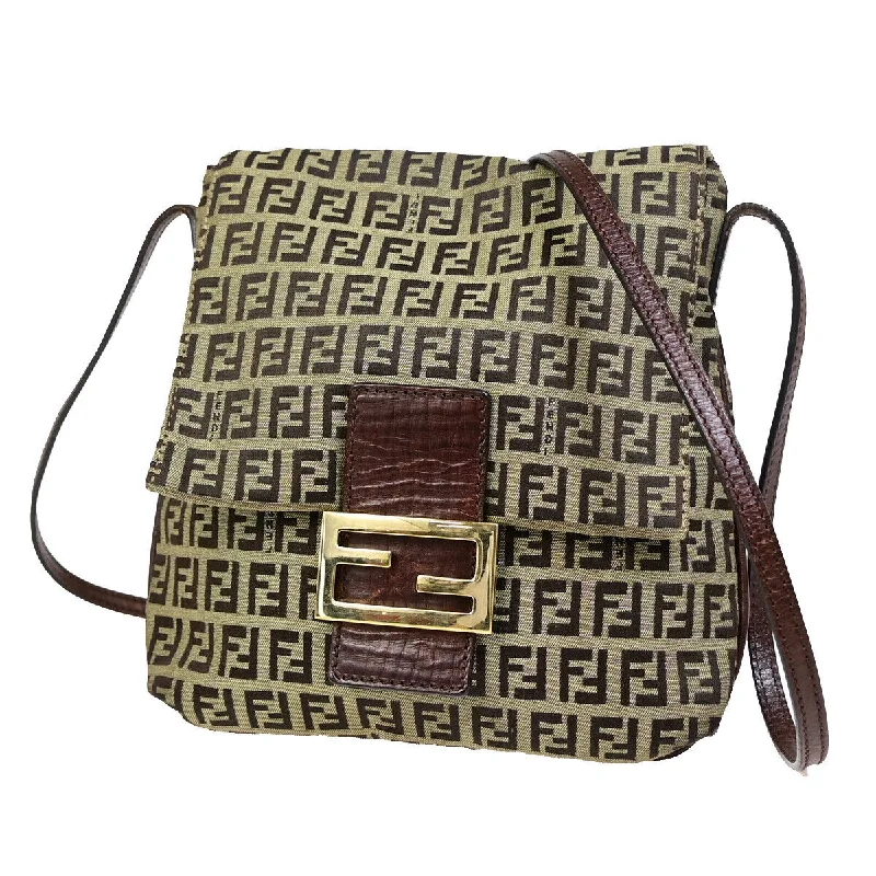 Fendi Zucchino  Canvas Shoulder Bag (Pre-Owned)