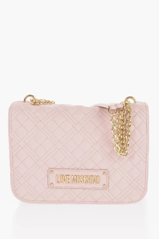 Moschino Love Quilted Shoulder Bag With Golden Details