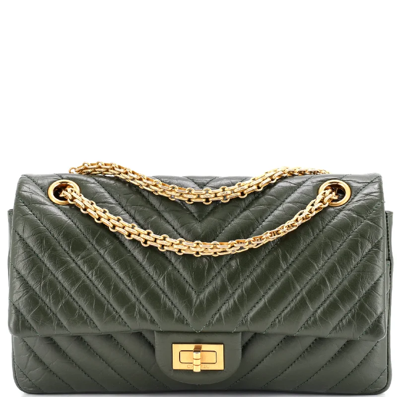 Reissue 2.55 Flap Bag Chevron Aged Calfskin 225