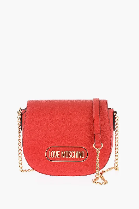 Moschino Love Chain Shoulder Strap Faux Leather Bag