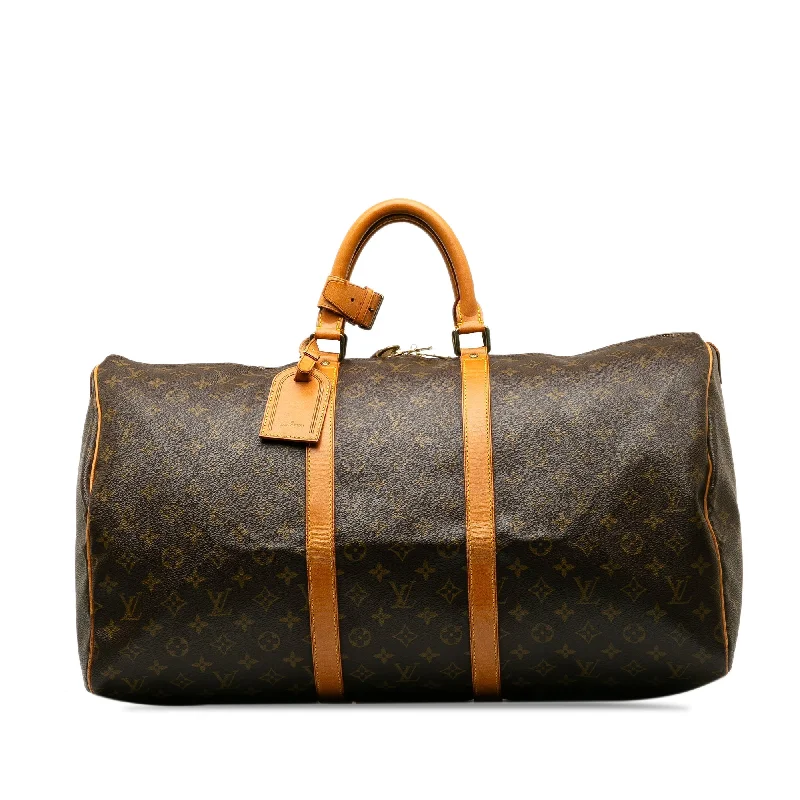 Brown Louis Vuitton Monogram Keepall 55 Travel Bag