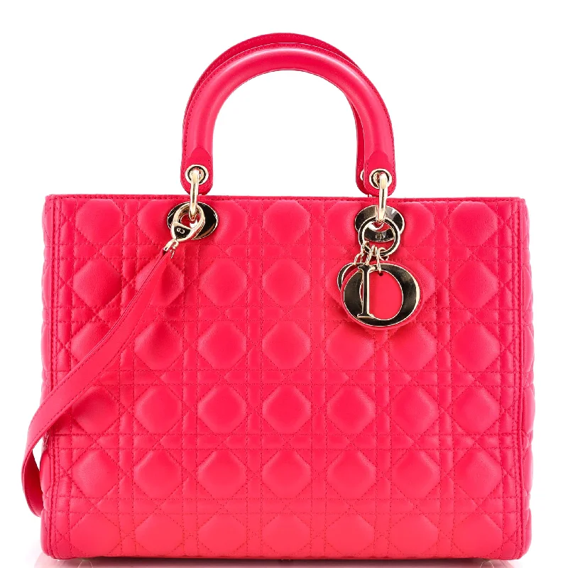 Lady Dior Bag Cannage Quilt Lambskin Large