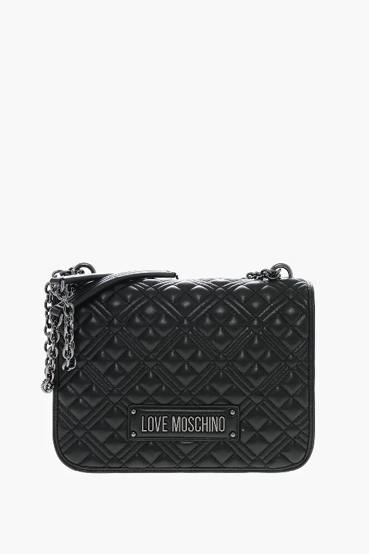 Moschino Love Quilted Faux Leather Shoulder Bag