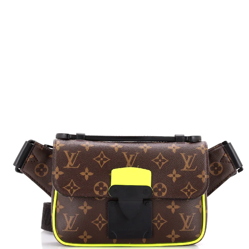 S Lock Sling Bag Macassar Monogram Canvas