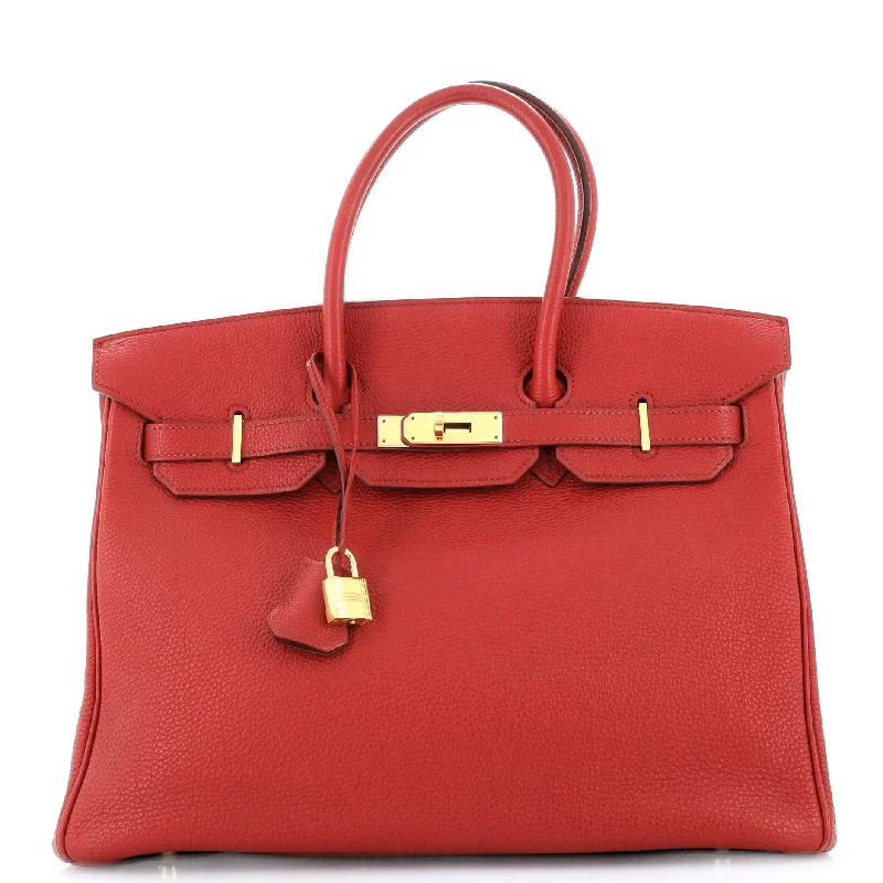 Birkin Handbag Rouge Garance Togo with Gold Hardware 35