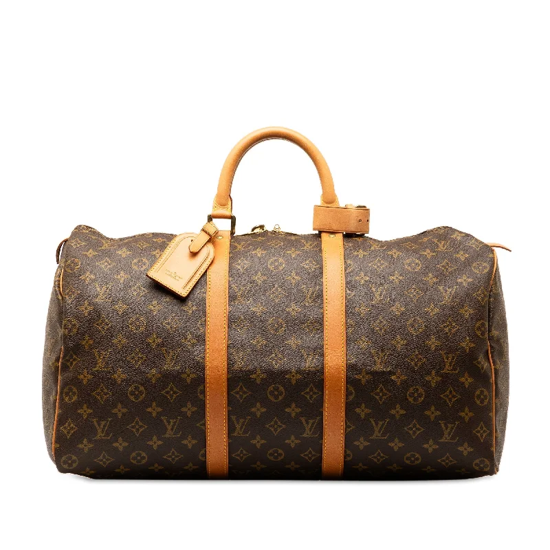 Brown Louis Vuitton Monogram Keepall 50 Travel Bag