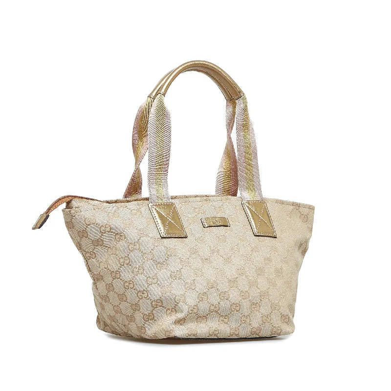 Brown Gucci GG Canvas Web Tote Bag