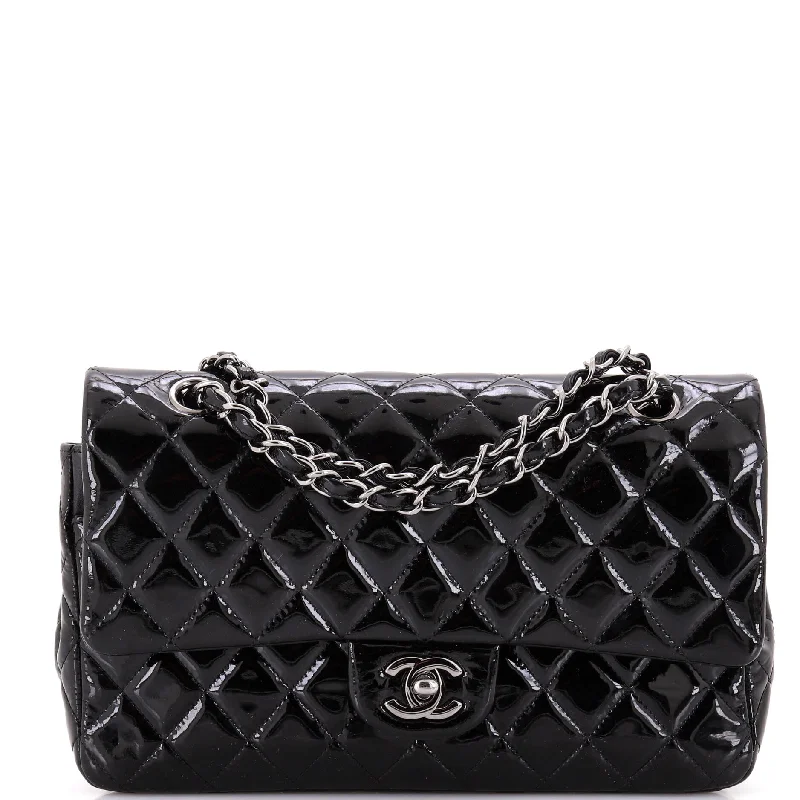 Classic Double Flap Bag Quilted Patent Medium