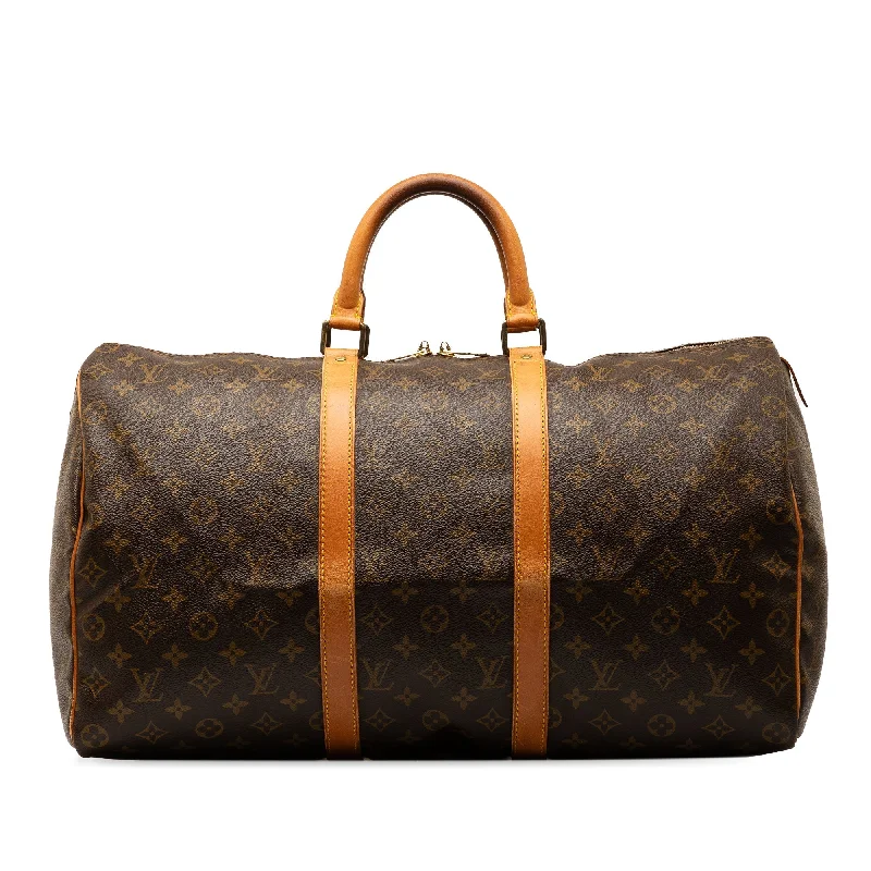 Brown Louis Vuitton Monogram Keepall 50 Travel Bag