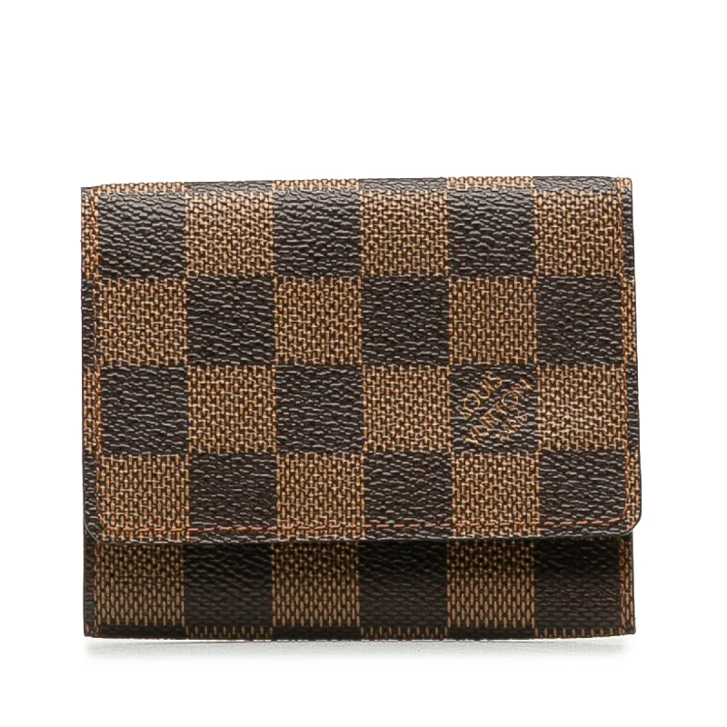 Brown Louis Vuitton Damier Ebene Business Card Holder