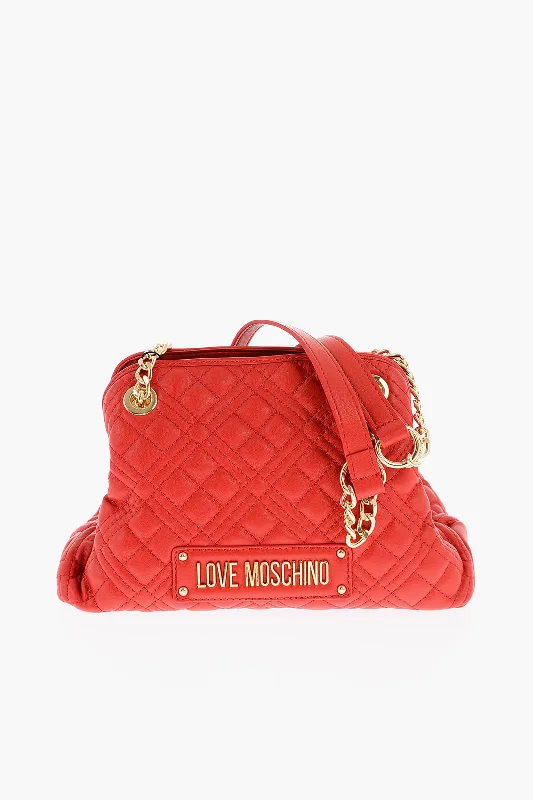 Moschino Love Quilted Faux Leather Shoulder Bag