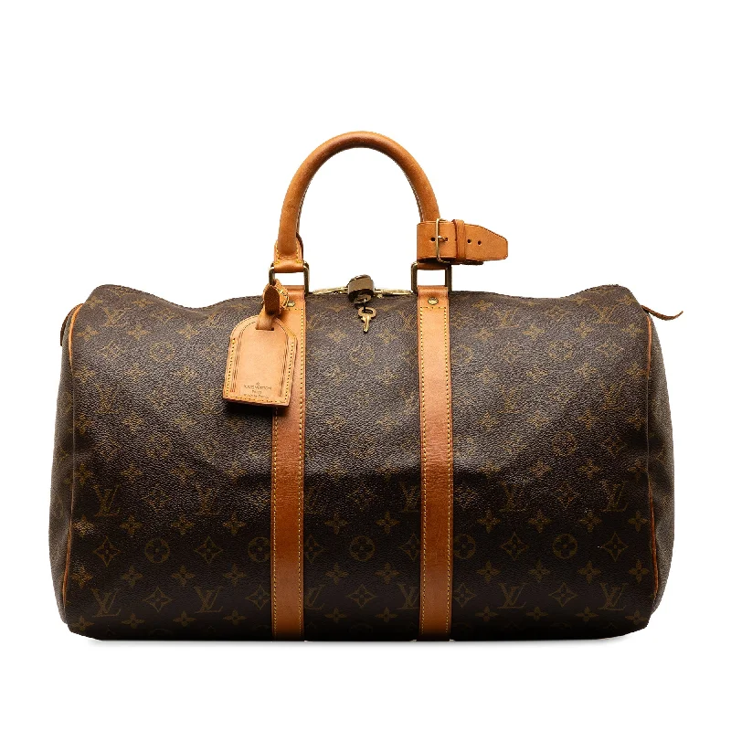 Brown Louis Vuitton Monogram Keepall 45 Travel Bag