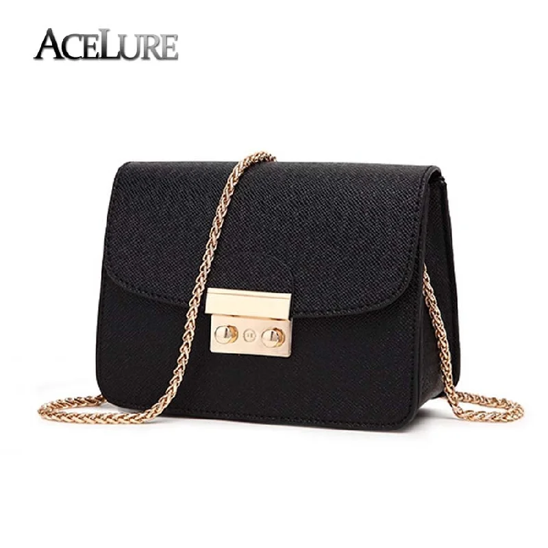 ACELURE Summer Brand Bags Women Leather Handbags Chain Small Women Messenger Bag Candy Color Women Shoulder Bag Party Lock Purse