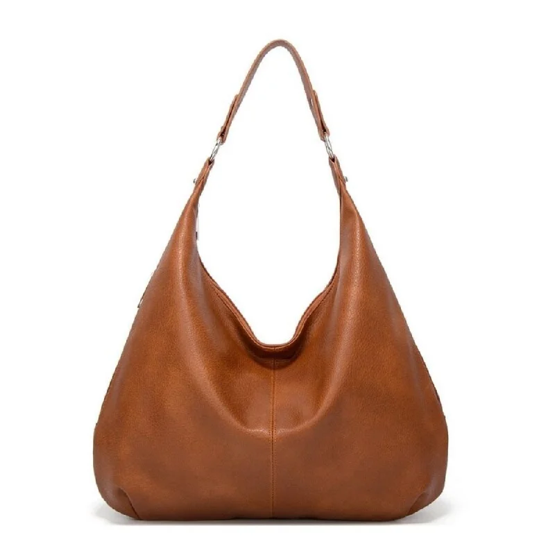 Brown Hobo Leather Shoulder Bag Womens