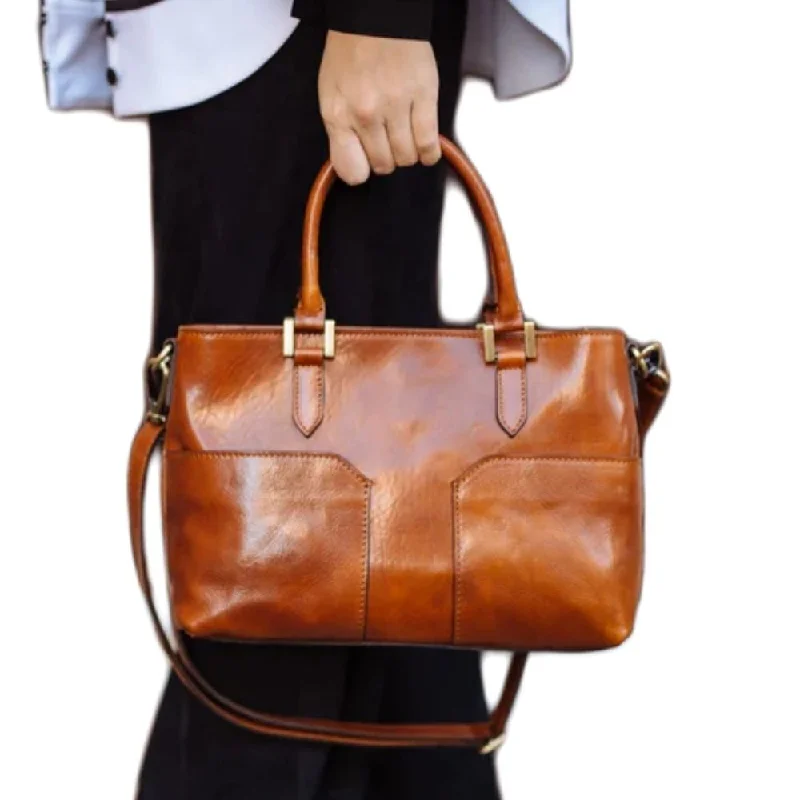 Brown Leather Handbag Womens