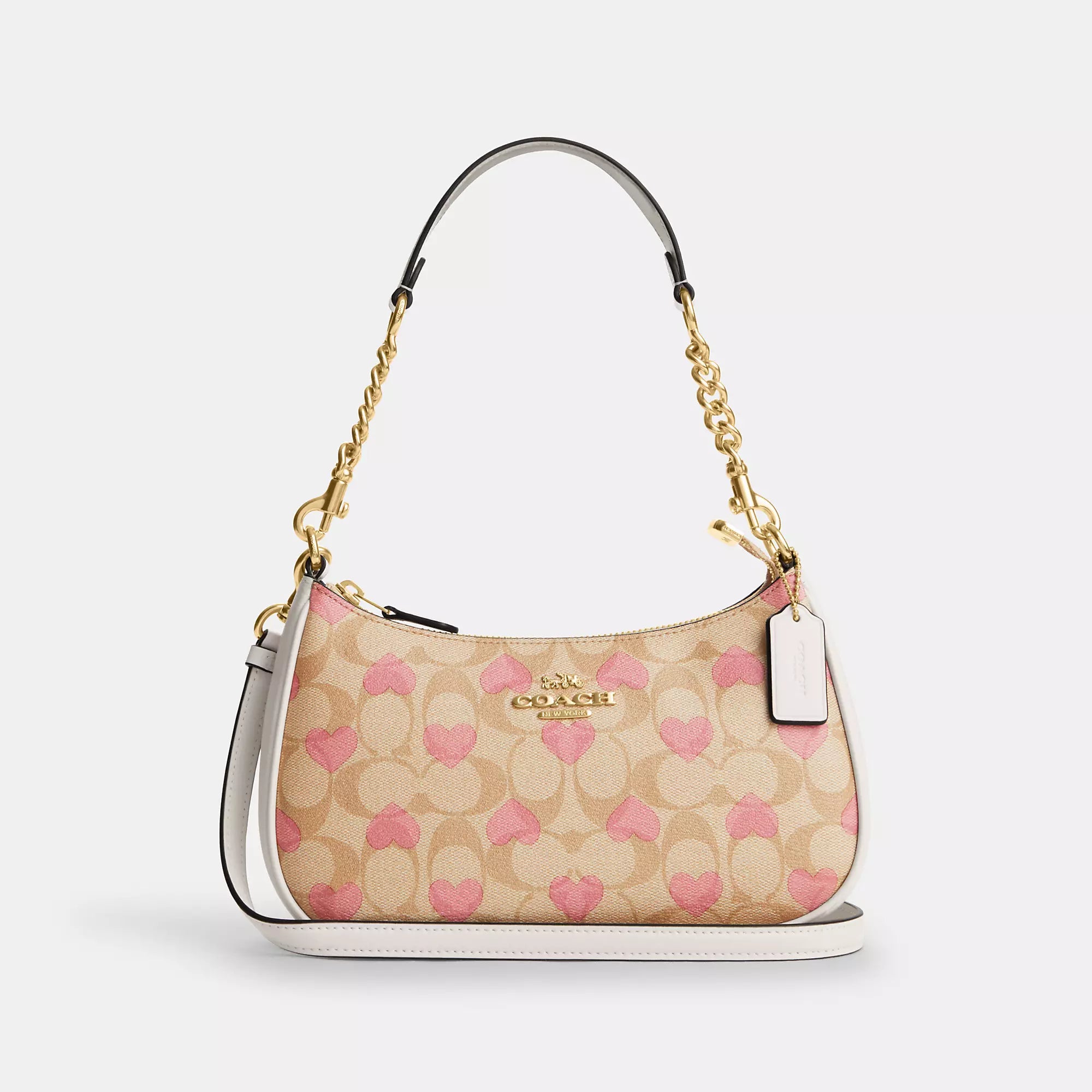 Coach Outlet Teri Shoulder Bag In Signature Canvas With Heart Print