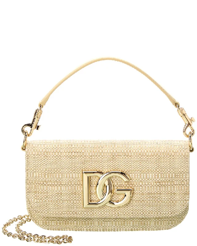 Dolce & Gabbana DG Logo Raffia Shoulder Bag