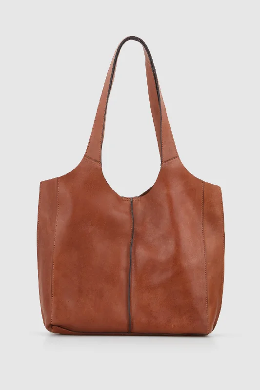 Clio Leather Unlined Tote Bag