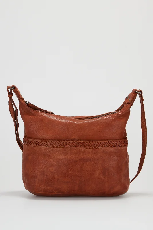 Isla Leather Braided Crossbody Bag