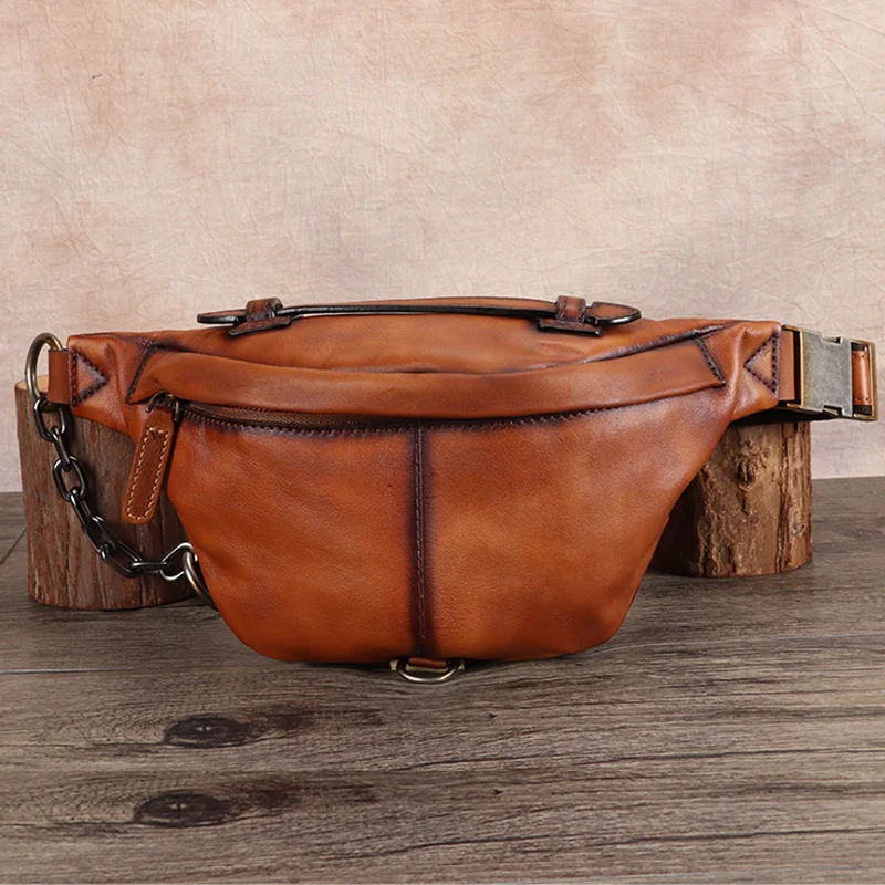 Fashion Womens Leather Chest Bag Sling Pack For Women