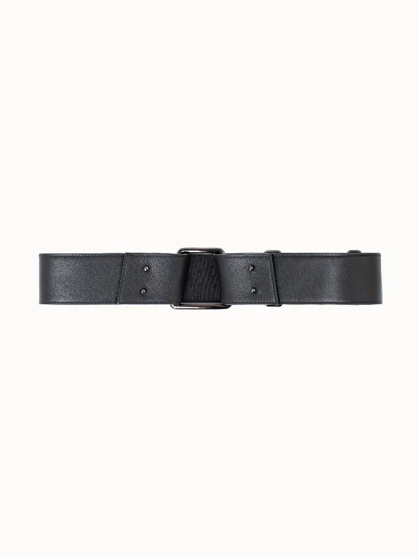 Large Leather Elastic Trapezoid Belt