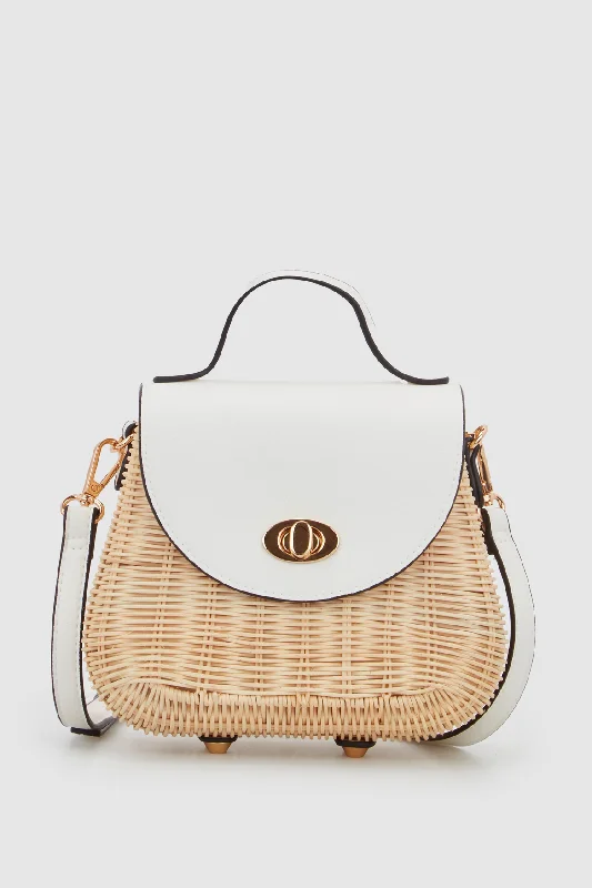 Rattan Top Handle Bag