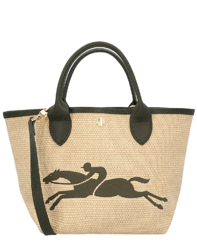 Longchamp Le Panier Pliage Small Canvas Basket Bag