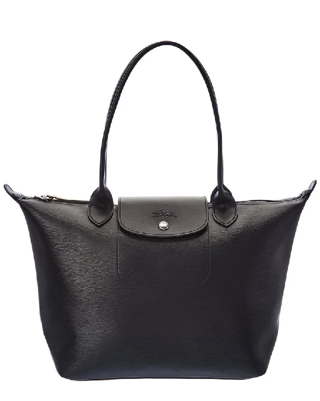 Longchamp Le Pliage City Leather Long Handle Tote