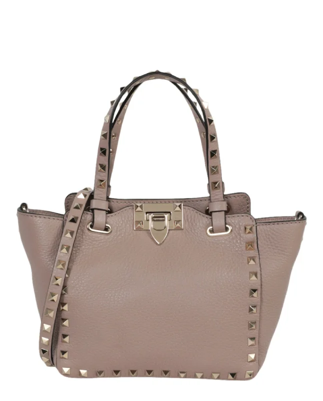 Medium Grainy Calfskin Rockstud Bag