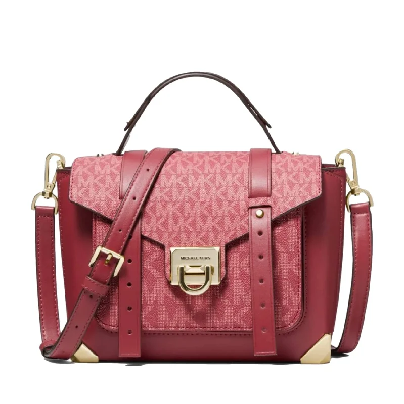 Michael Kors Berry multi Manhattan Top Handle School Leather Satchel Bag