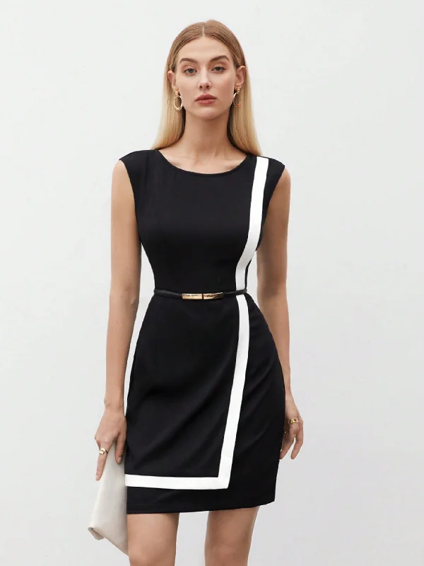 SHEIN BIZwear Women's Colorblock Slim Fit Bodycon Dress