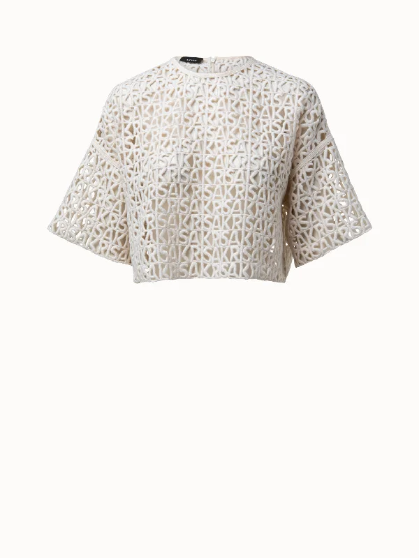 Short Top In Infinite Wool Embroidery