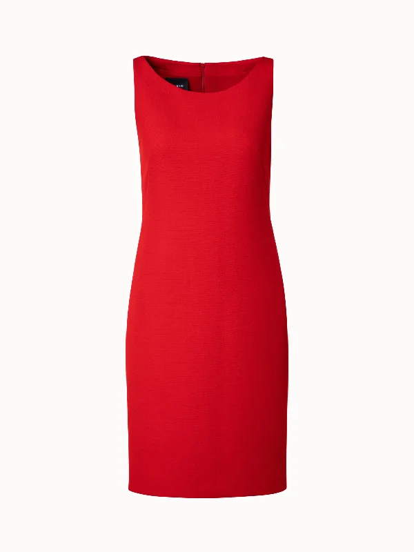 Structured Wool Double-Face Sheath Dress