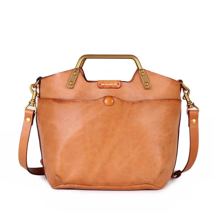 Womens Small Brown Leather Handbag Cross Shoulder Bag For Women